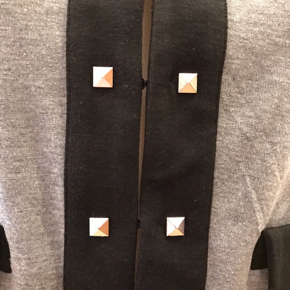 TCEC Blazer Jacket Grey Black Slim Fitted Cropped - Picture 12 of 15